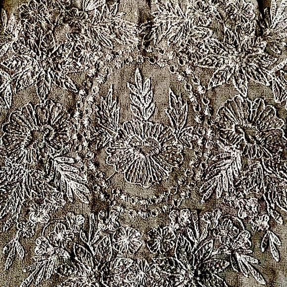 Zara Romantic Cold Shoulder Embroidered Chiffon Ruffle Top Sz. Medium - Picture 3 of 8